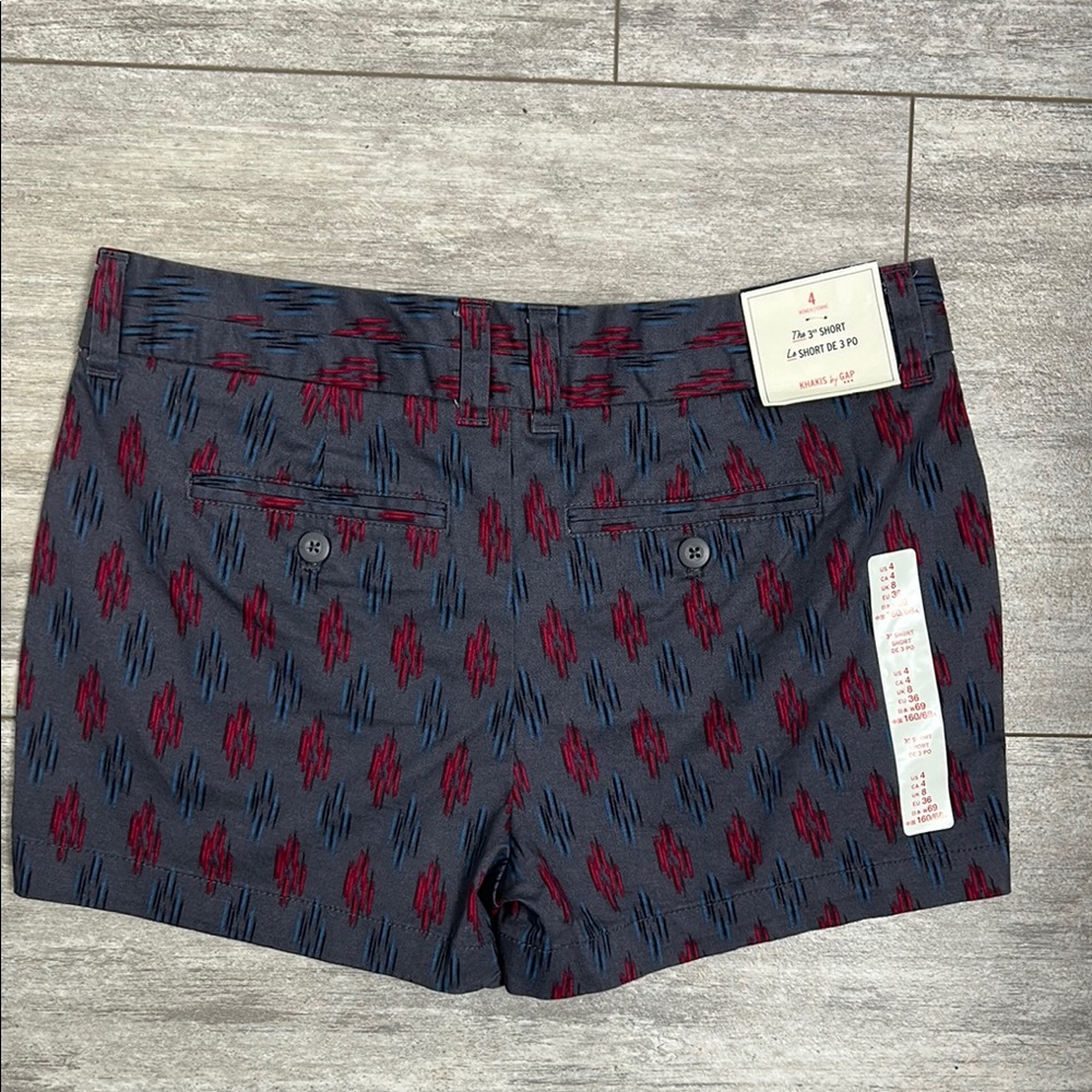 NWT GAP Gray with Red, Blue, and Black 3” Shorts